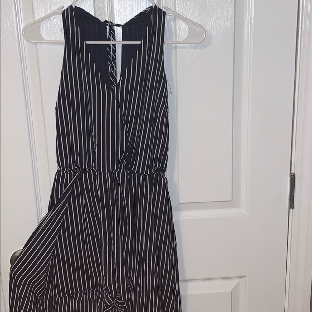 Blue/White Stripe Maxi Romper